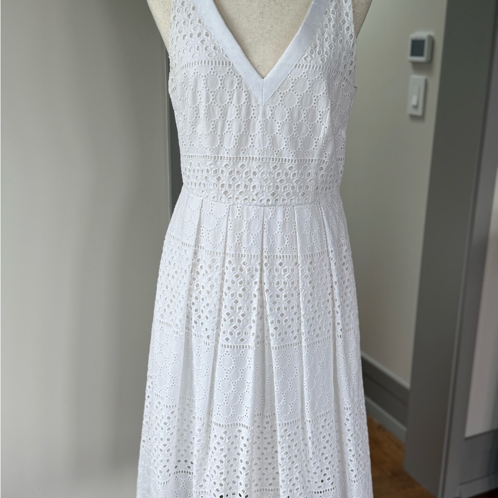 Eliza J White Eyelet Midi Dress